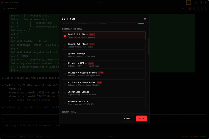 Settings - Transcription providers